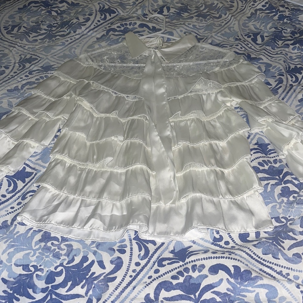 White blouse with ruffles